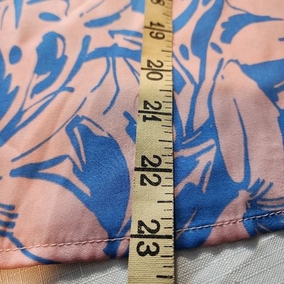 Maison D' Amelie Women's Pink Blue Short‎ Sleeve Floral Extra Small Blouse - Picture 10 of 11